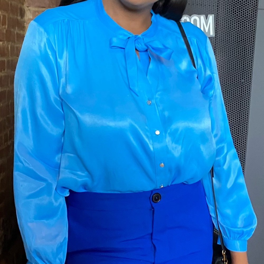Light blue silk blouse